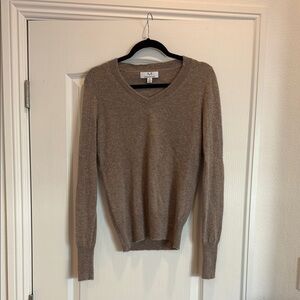 Magaschoni Brown V-Neck Sweater Fine Knit